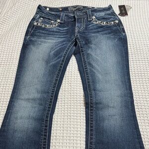 Miss Me Blue Flare Wide Leg Jeans